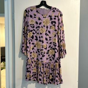 Ganni purple floral dress